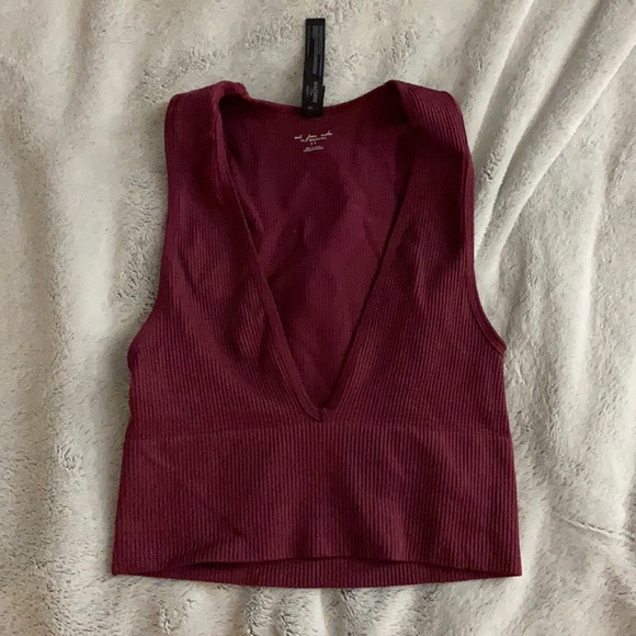 Urban Outfitters Tops - Urban outfitters purple vneck crop top